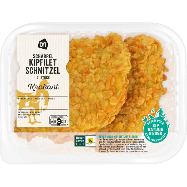 Free-range crispy chicken breast schnitzel