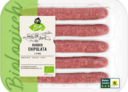 Organic beef chipolata