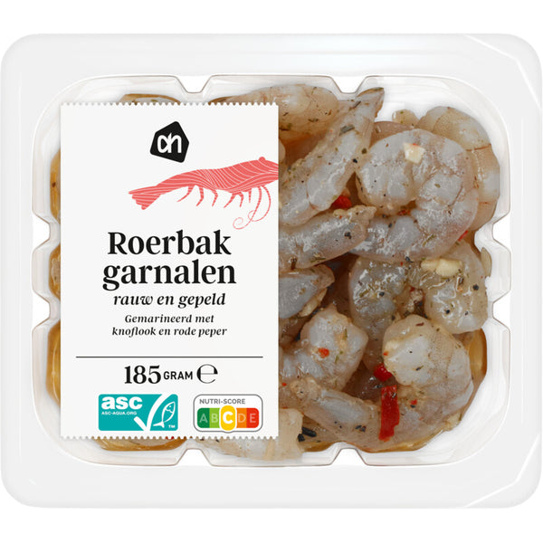 Roerbak garnalen knoflook