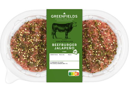 Greenfields Beefburger jalapeno 2 stuks