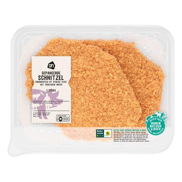 Breaded veal cutlet 2 pieces