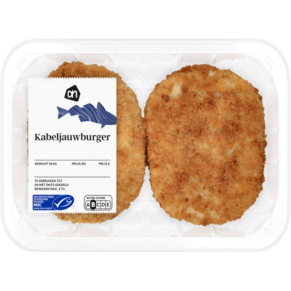 Kabeljauwburger gepaneerd