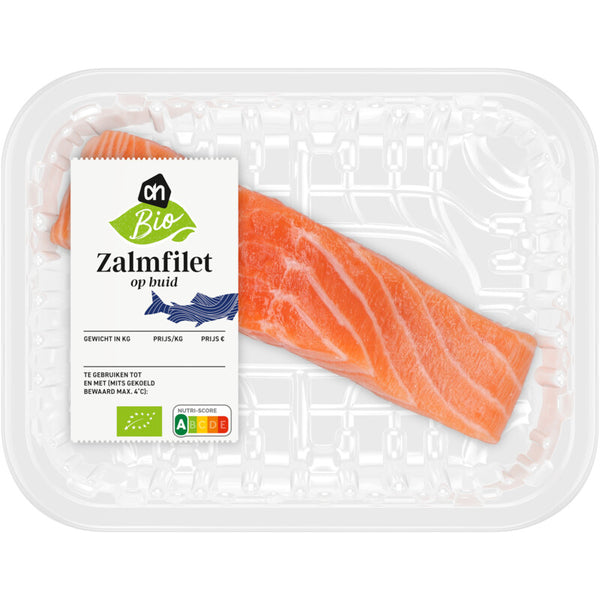 Biologisches Lachsfilet mit Haut
