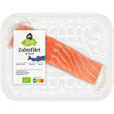 Biologisches Lachsfilet mit Haut