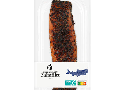 Warmgerookte zalmfilet peper