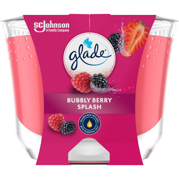 Glade Bubbly Berry Splash scented candle in glass rapeseed wax