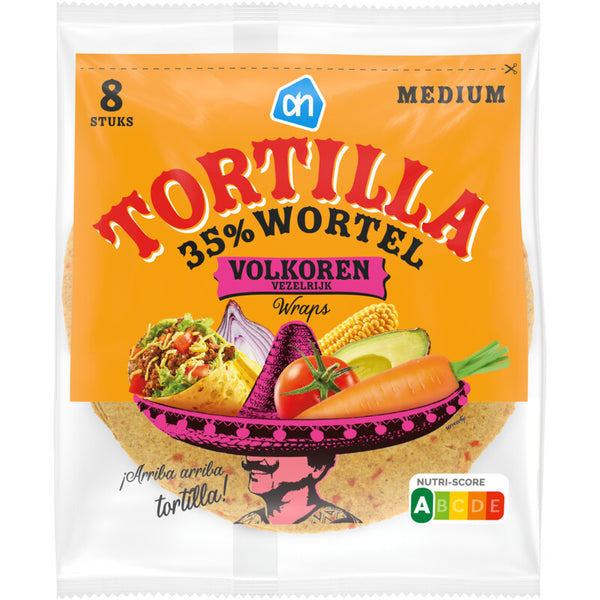Tortilla 35% wortel volkoren wraps