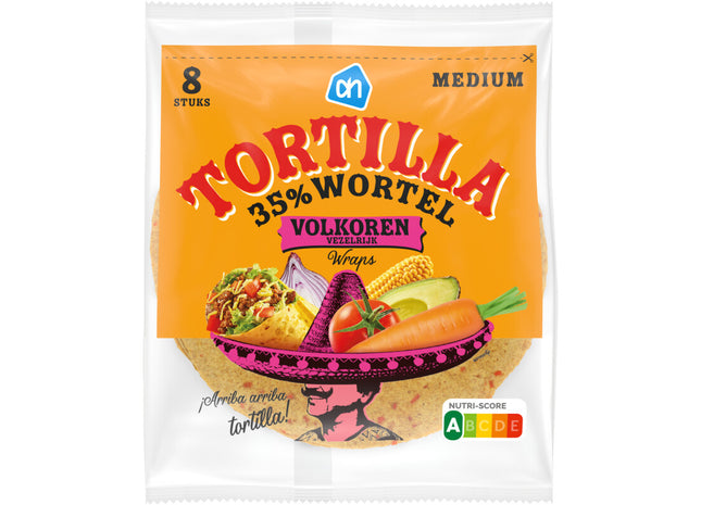 Tortilla 35% wortel volkoren wraps