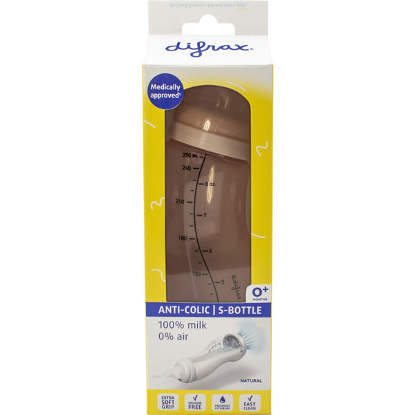Difrax Anti-colic s-fles natural 0+ mnd 250 ml  Dutchshopper