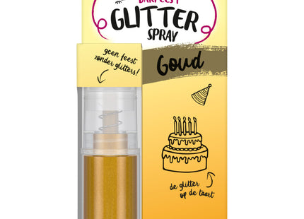 Bakfeest glitterspray goud