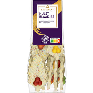 Excellent Hulstblaadjes witte chocolade discodip