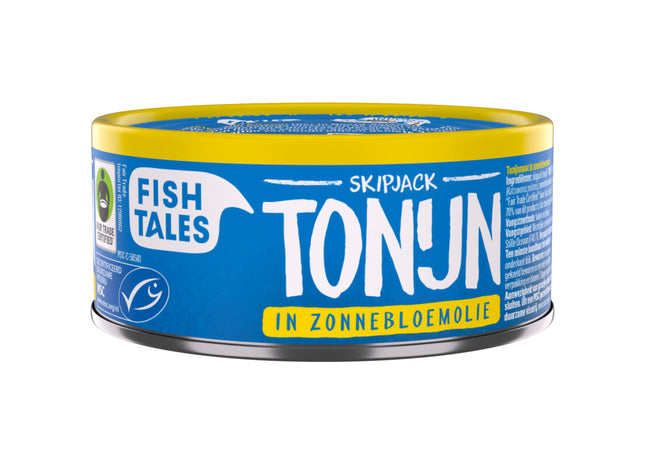 Fish Tales Skipjack tonijn in zonnebloemolie