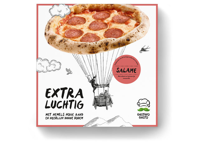 Gustavo Gusto Extra luchtig pizza salame
