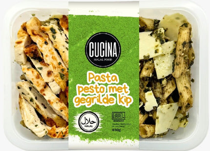 Cucina Pasta pesto met gegrilde kip