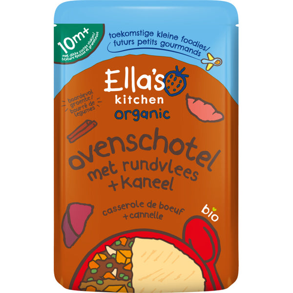 Ella's kitchen Ovenschotel met rundvlees + kaneel 10m+