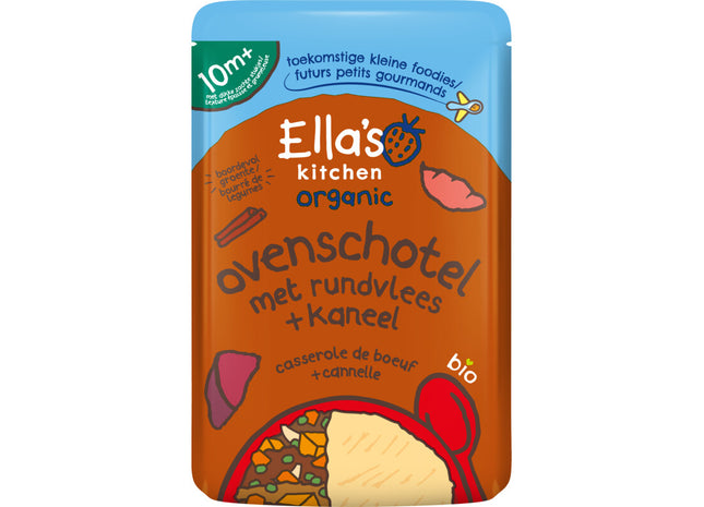 Ella's kitchen Ovenschotel met rundvlees + kaneel 10m+
