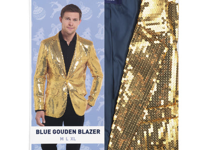 Blue Blazer paillet goud M