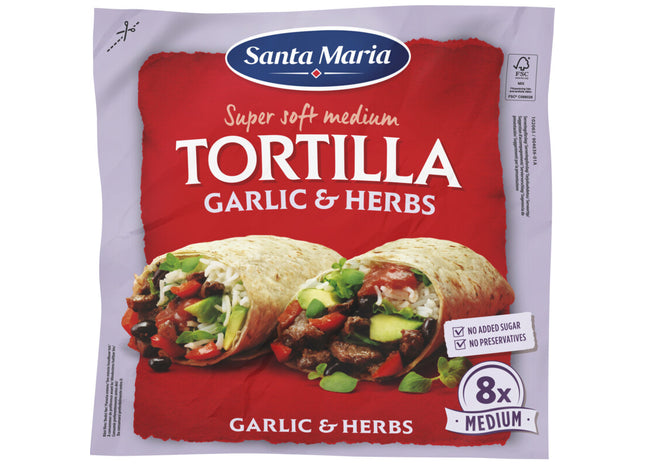 Santa Maria Tortilla wraps garlic & herbs medium