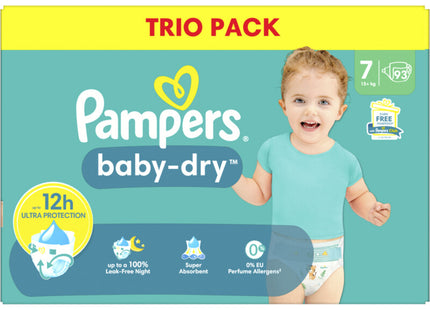 Pampers Baby-dry luiers maat 7 trio pack