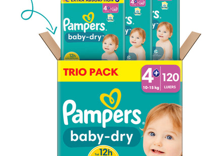 Pampers Baby-dry luiers trio pack maat 4+