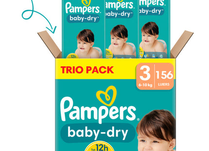 Pampers Baby-dry luiers trio pack maat 3