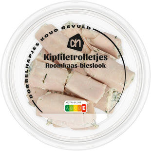 Hähnchenfiletröllchen mit Frischkäse und Gartenkräutern