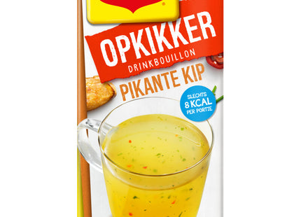 Maggi Opkikker trinkt scharfe Hühnerbrühe