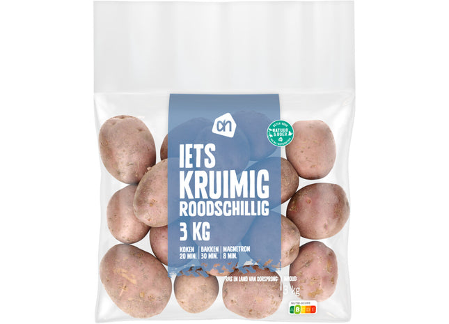 Iets kruimige roodschillige aardappelen