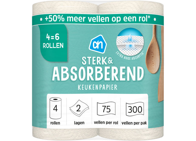Keukenpapier sterk & abs 4=6 rollen