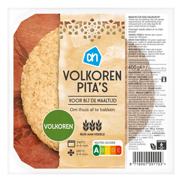 Whole wheat pita breads
