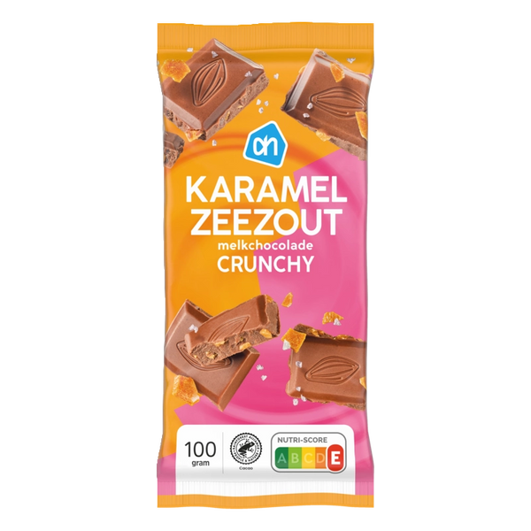Karamell-Meersalz-Milchschokolade, knusprig