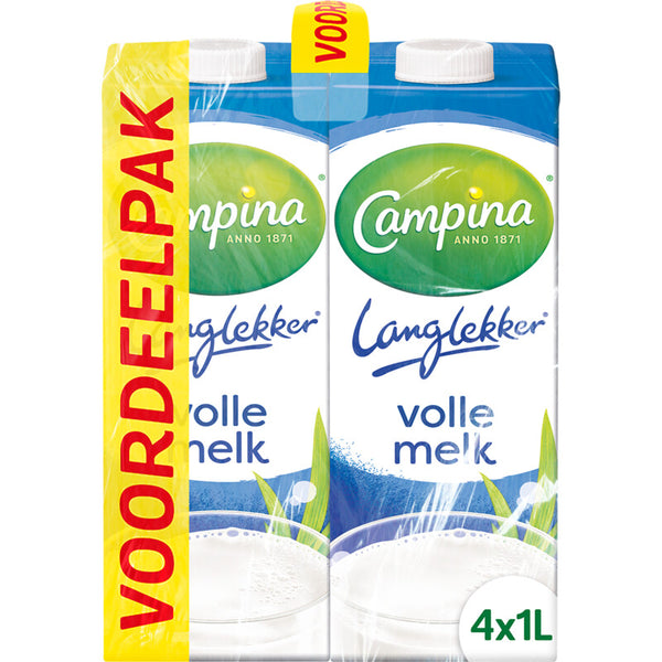 Campina Langlekker volle melk voordeel 4-pack