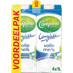 Campina Langlekker volle melk voordeel 4-pack