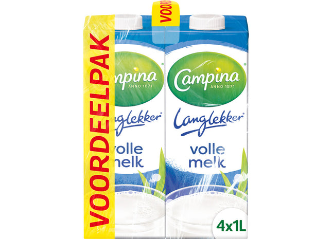 Campina Langlekker volle melk voordeel 4-pack