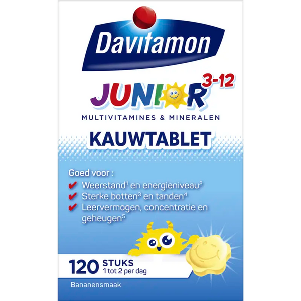 Davitamon Junior kauwtabletten banaan 3-12 jaar