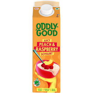 Oddlygood Juicy peach & raspberry soygurt