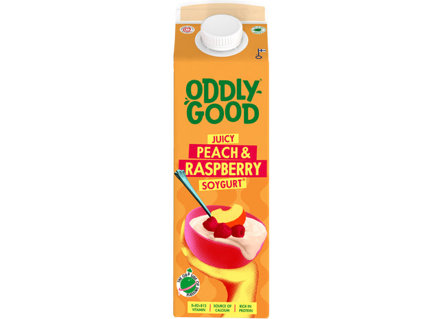 Oddlygood Juicy peach & raspberry soygurt