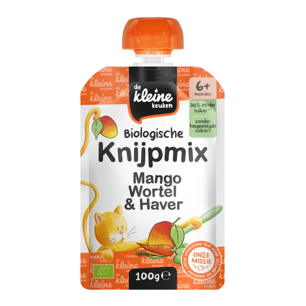 De Kleine Keuken Quetschmix Mango Karotte & Hafer 6m+