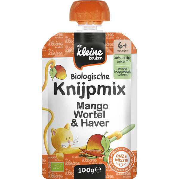 De Kleine Keuken Mango Carrot & Oat Pouch 6m+