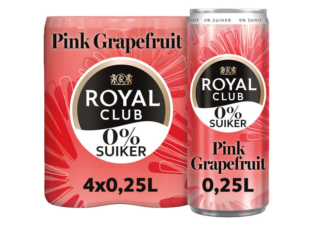 Royal Club Pink grapefruit 0% suiker 4-pack