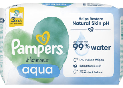 Pampers Harmonie Aqua Babyfeuchttücher im 3er-Pack
