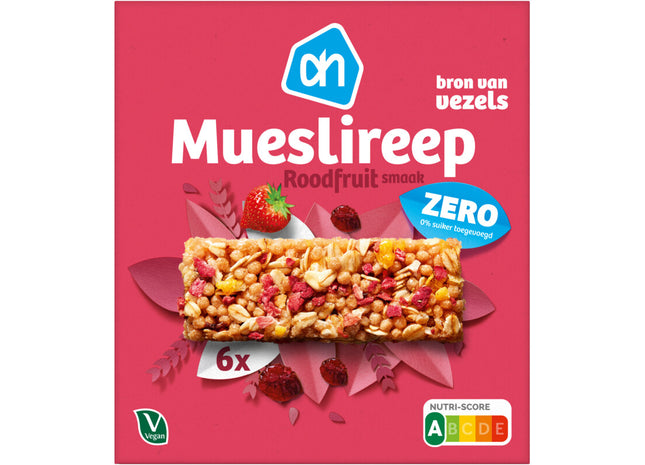 Mueslireep rood fruit zero