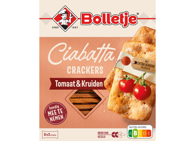 Bolletje Ciabatta crackers tomaat & kruiden