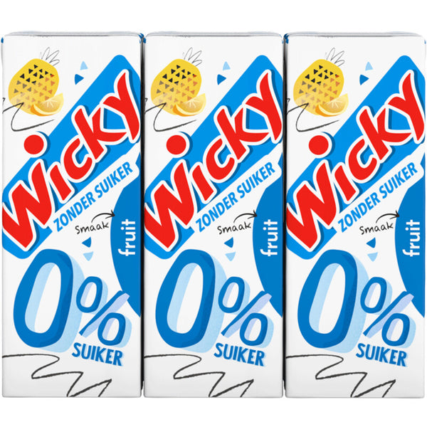 Wicky Fruit 0% sugar 6-pack