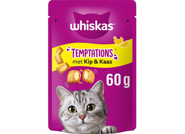 Whiskas Temptations Katzensnacks mit Hühnchen und Käse
