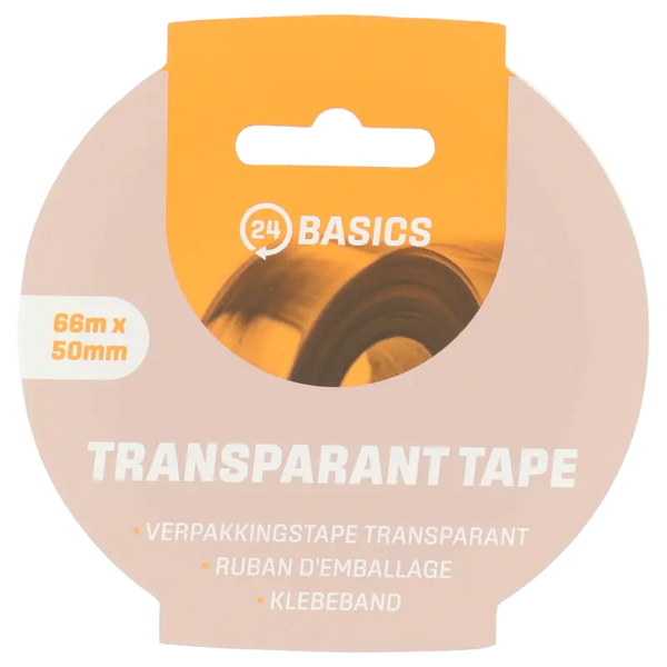 24Basics Verpackungsband transparent 66 m x 50 mm