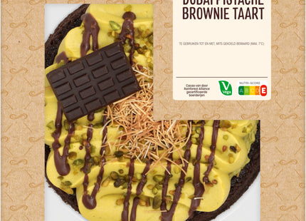 Dubai pistache brownie taart