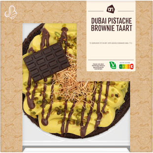 Dubai pistache brownie taart