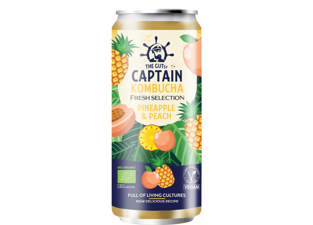 The Gutsy Captain Kombucha pineapple & peach