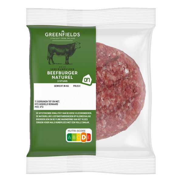 Greenfields natural beef burger 2 pieces